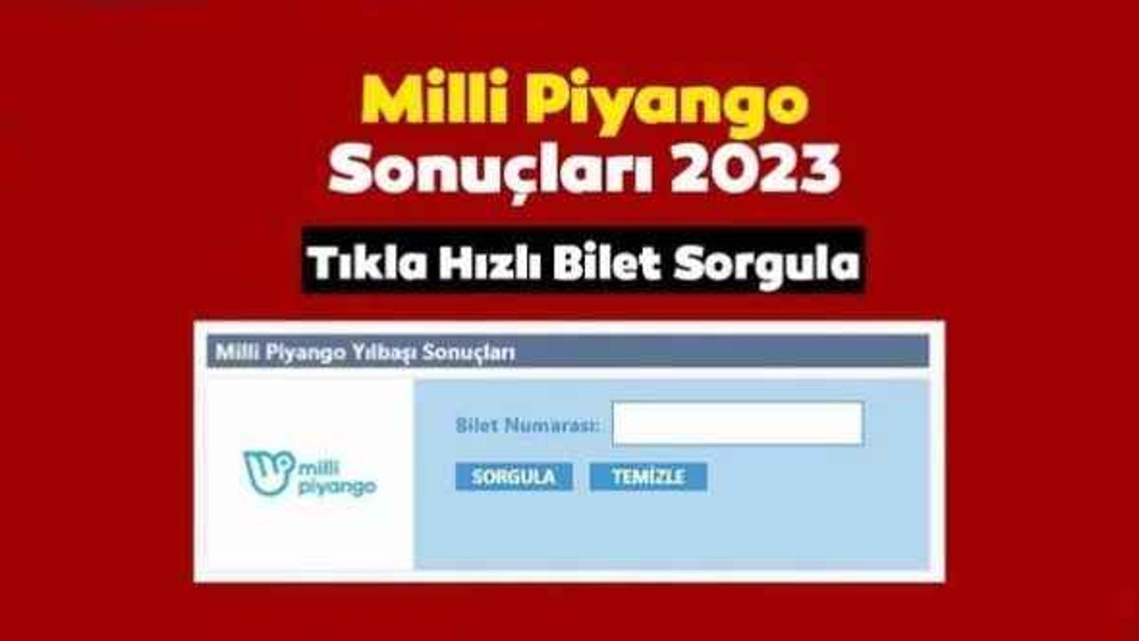 MİLLİ PİYANGO SONUÇLARI SORGULAMA 2023 – Milli Piyango çekilişinden büyük ikramiye kazanan numaralar… İşte, yılbaşı özel teselli ikramiyesi ve amorti çıkan numaralar sıralı tam liste