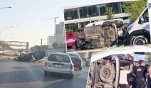 Ankara Eskişehir Yolu’nda trafik kazası: Araçlar Takla Attı Trafik Felç Oldu