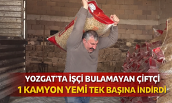 Yozgat'ta İşçi Bulamayan Çiftçi 1 Kamyon Yemi Tek Başına İndirdi