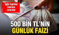500 Bin TL’nin Günlük Faiz Getirisi Belli Oldu: Banka Banka Güncel Kazanç