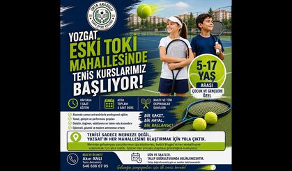 Yozgat Eski TOKİ Mahallesi’nde Tenis Kursları Başlıyor: Çocuklara Sporla Gelişim Fırsatı