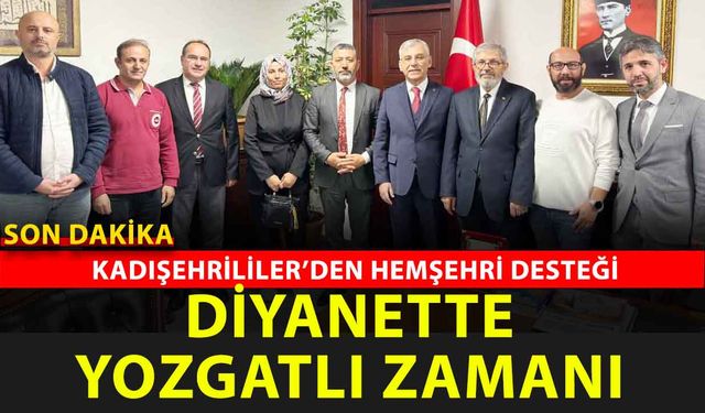 Kadışehri Derneği’nden Yozgatlı Diyanet İşleri Başkan Yardımcısı Fatih Mehmet Karaca’ya tebrik
