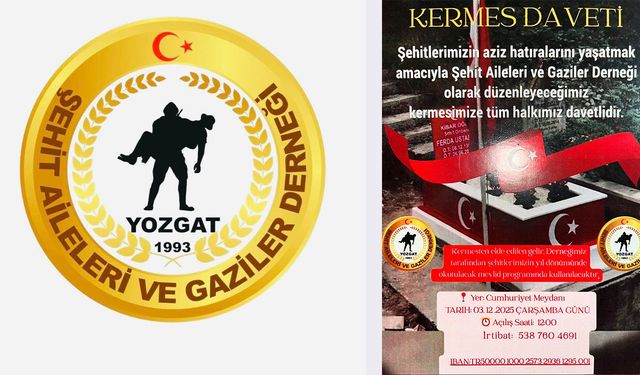 Yozgat’ta Şehit Aileleri Kermes Düzenleyecek
