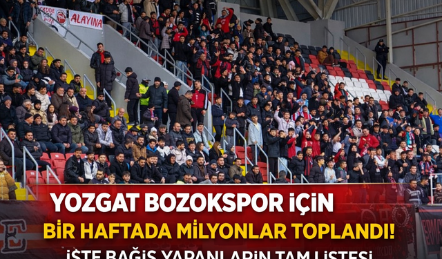 Yozgat Bozokspor İçin Bir Haftada Milyonlar Toplandı! İşte Bağış Yapanların Tam Listesi