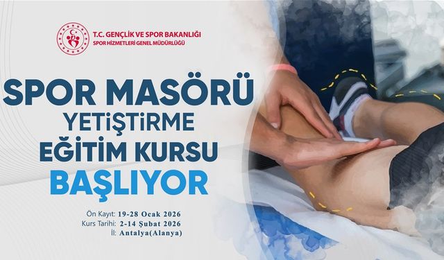 Spor Masörü Kursu Başvuruları 19 Ocak’ta Başlıyor