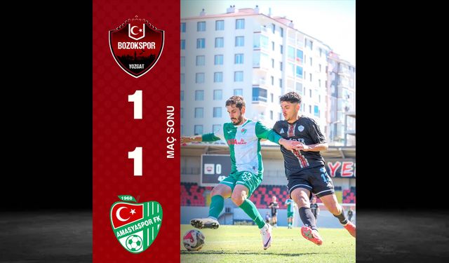 Yozgat Bozokspor ile Amasyaspor FK Yenişemedi: 1- 1