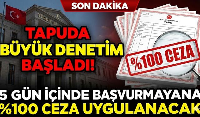 Tapuda Denetim Başladı: 5 Gün İçinde Başvurmayanlara Yüzde 100 Ceza Uygulanacak