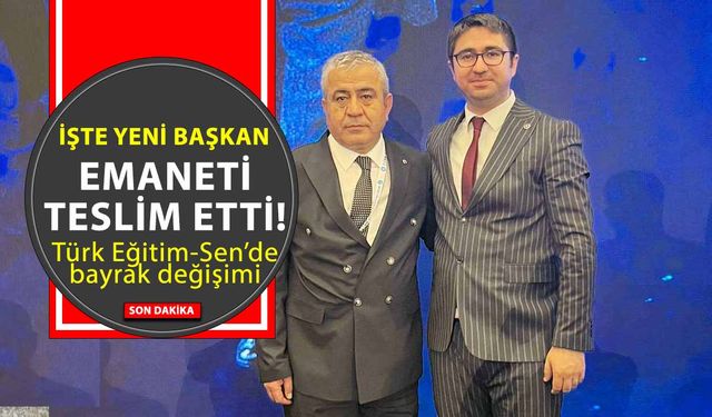 Türk Eğitim-Sen Yozgat Şube Başkanı Mustafa Yılmaz oldu: Mahmut Sunal Kabayel emaneti teslim etti!