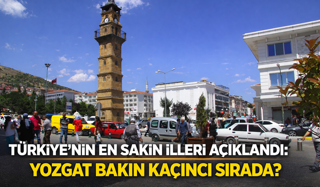 Türkiye’nin En Sakin İlleri Açıklandı: Yozgat Bakın Kaçıncı Sırada?