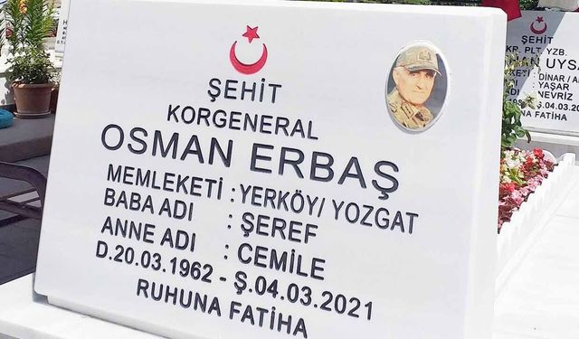Yozgatlı Şehit Korgeneral Osman Erbaş Cebeci Askeri Şehitliği’nde Dualarla Anıldı