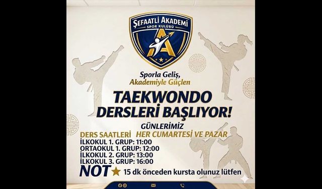 Şefaatli Akademi Spor Kulübü’nden Çocuklara Taekwondo Eğitimi Başlıyor