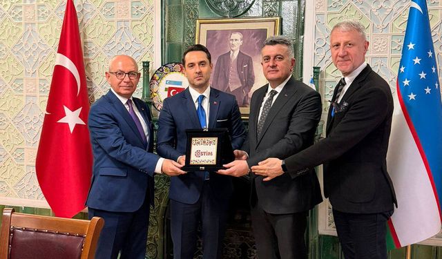 OSTİM Heyeti Taşkent Büyükelçi Ufuk Ulutaş ile Buluştu