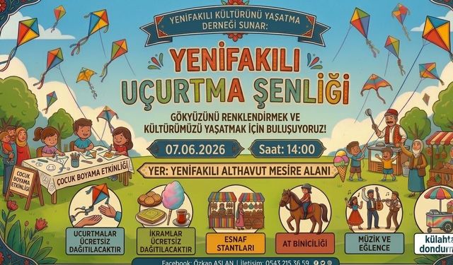 Yenifakılı’da Gökyüzü Uçurtmalarla Şenlenecek: Kültür ve Eğlence Buluşması 7 Haziran’da