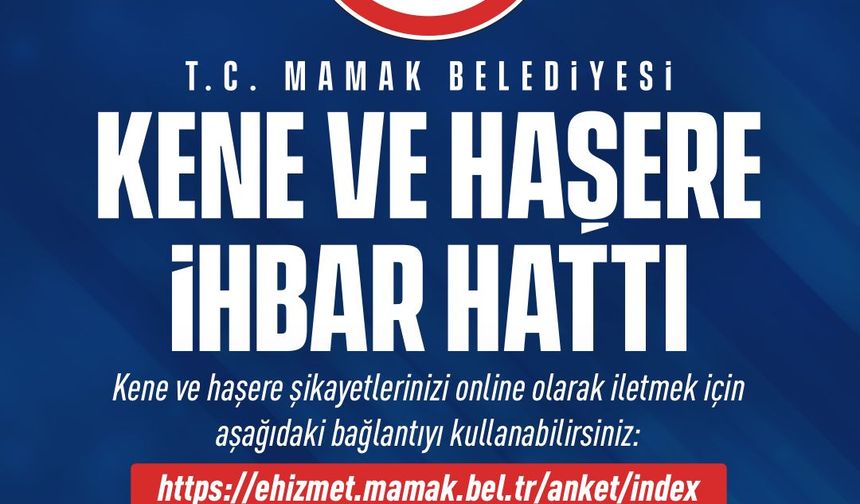 Mamak’ın Kene ve Haşere İhbar Hattı GiderKENE