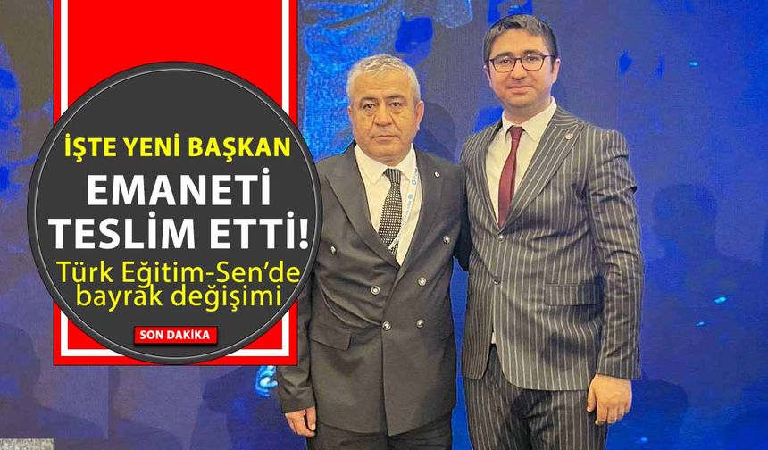 Türk Eğitim-Sen Yozgat Şube Başkanı Mustafa Yılmaz oldu: Mahmut Sunay Kabayel emaneti teslim etti!