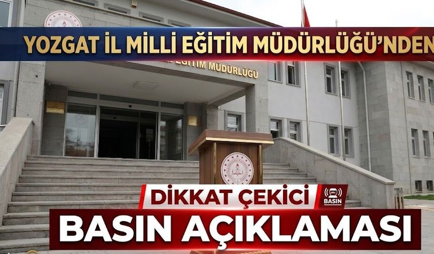 Yozgat İl Milli Eğitim Müdürlüğü’nden Servis Kazasıyla İlgili Basın Açıklaması