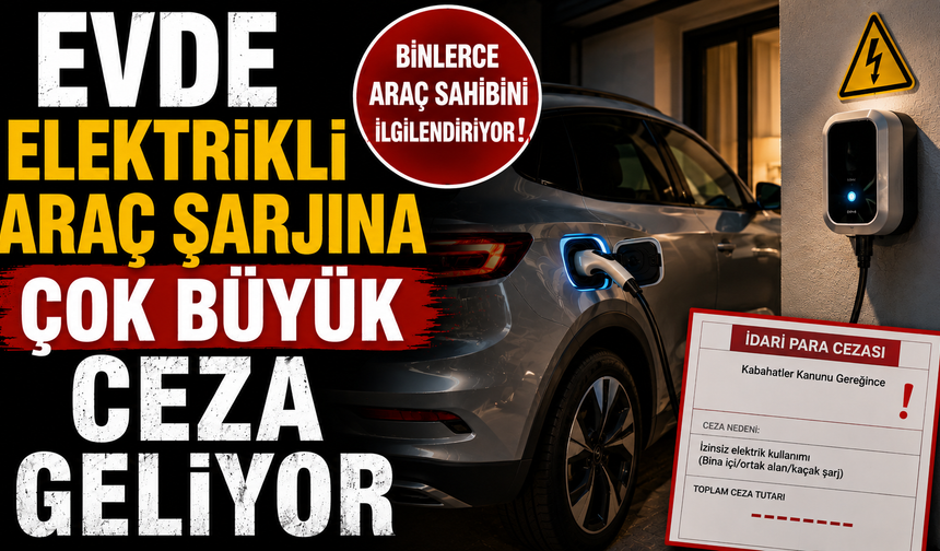 Evde Elektrikli Araç Şarjına Çok Büyük Ceza Geliyor