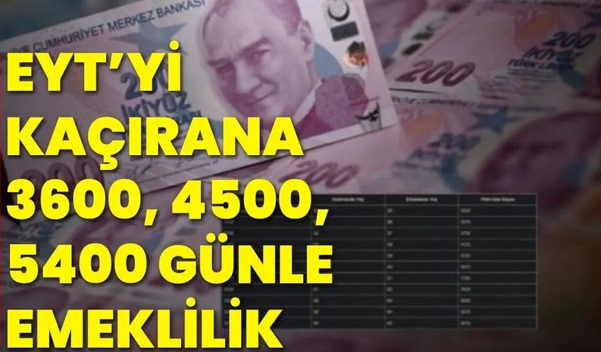SGK’dan Kısmi Emeklilik Formülü: 3600, 4500 ve 5400 Günle Emeklilik