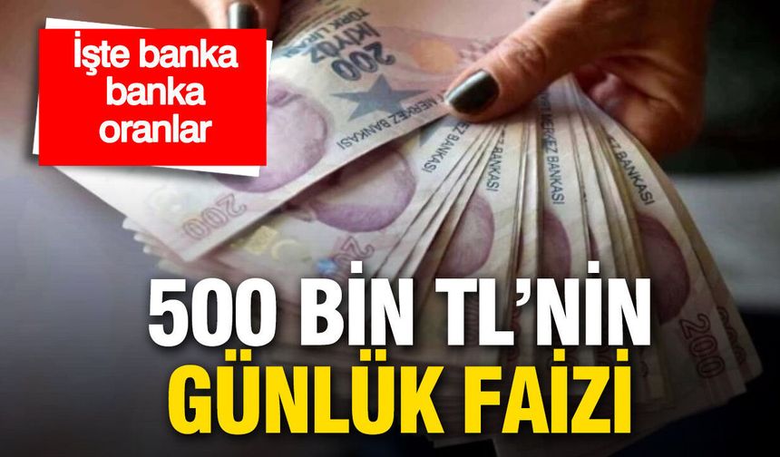 500 Bin TL’nin Günlük Faiz Getirisi Belli Oldu: Banka Banka Güncel Kazanç