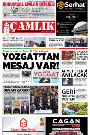 Yozgat Çamlık Gazetesi 5-11-2024