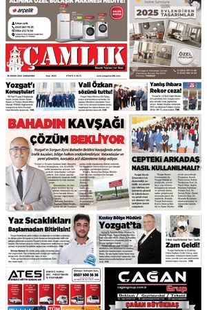 Yozgat Çamlık Gazetesi 30-04-2025