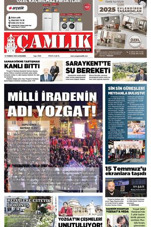 Yozgat Çamlık Gazetesi 16-07-2025