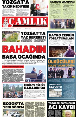 Yozgat Çamlık Gazetesi 11-08-2025