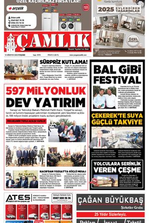 Yozgat Çamlık Gazetesi 14-08-2025