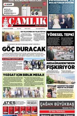 Yozgat Çamlık Gazetesi 21-08-2025