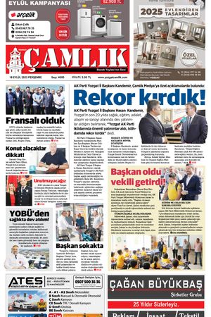 Yozgat Çamlık Gazetesi 18-09-2025