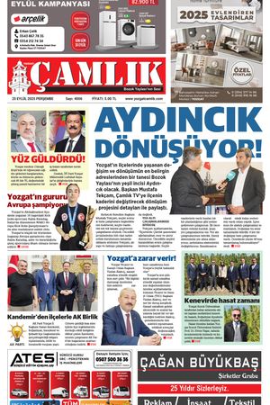 Yozgat Çamlık Gazetesi 25-09-2025