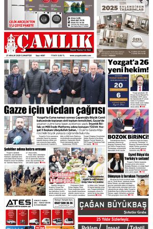 Yozgat Çamlık Gazetesi 27-12-2025