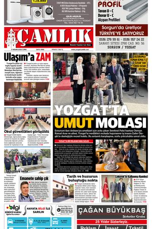 Yozgat Çamlık Gazetesi 17-04-2026