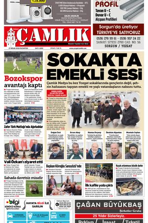 Yozgat Çamlık Gazetesi 27-04-2026