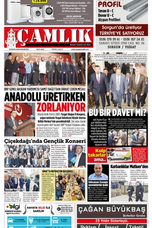 Yozgat Çamlık Gazetesi 18-05-2026