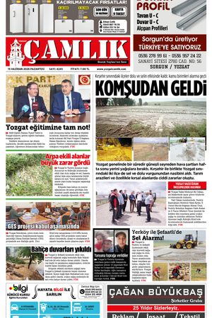 Yozgat Çamlık Gazetesi 15-06-2026