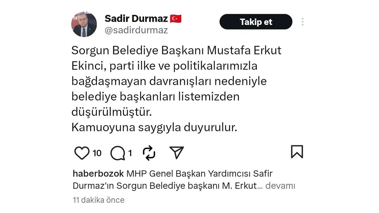 Sadir Durmaz Açıklama
