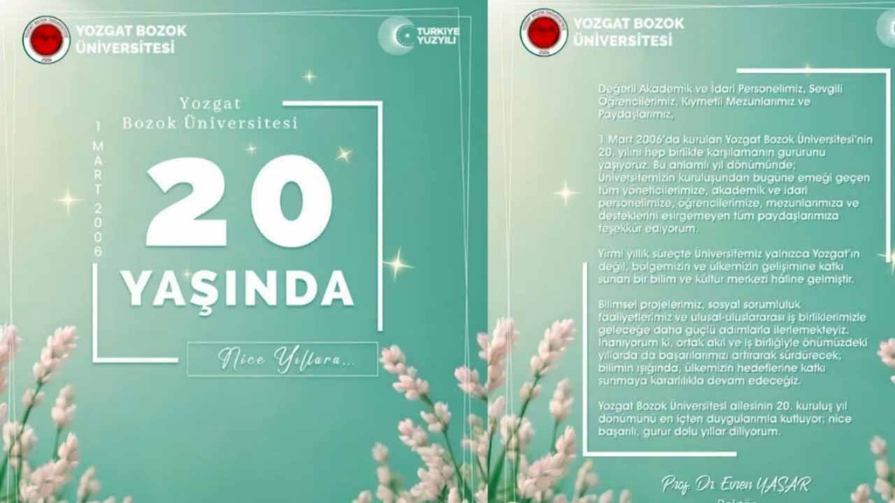 Yozgat Bozok Ünibversitesi 20 Yaşında